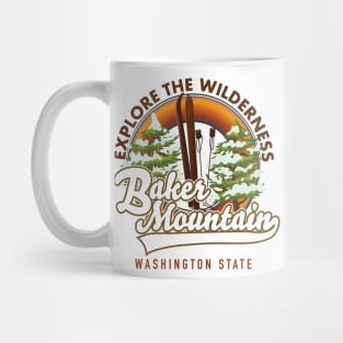 Baker Mountain Washington state ski logo Mug